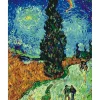 Peinture au numéro : Van Gogh - La Route aux Cyprès - sans châssis en bois - Figured'Art