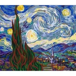 Peinture au numéro : Van Gogh Nuit Etoilée - sans châssis en bois - Figured'Art