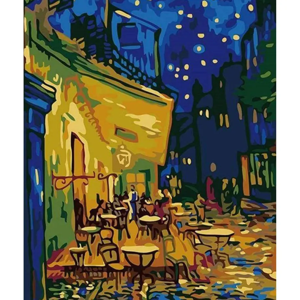 Peinture au numéro : Van Gogh – Cafe - toile tendue sur châssis - Figured'Art
