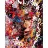 Peinture au numéro : Visage féminin abstrait - sans châssis en bois - Figured'Art