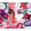 Peinture au numéro : Visage et Fleurs - sans châssis en bois - Figured'Art