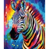 Peinture au numéro : Zèbre Coloré Abstrait - sans châssis en bois - Figured'Art