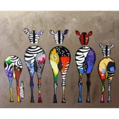 Peinture au numéro : Zèbres de dos - sans châssis en bois - Figured'Art