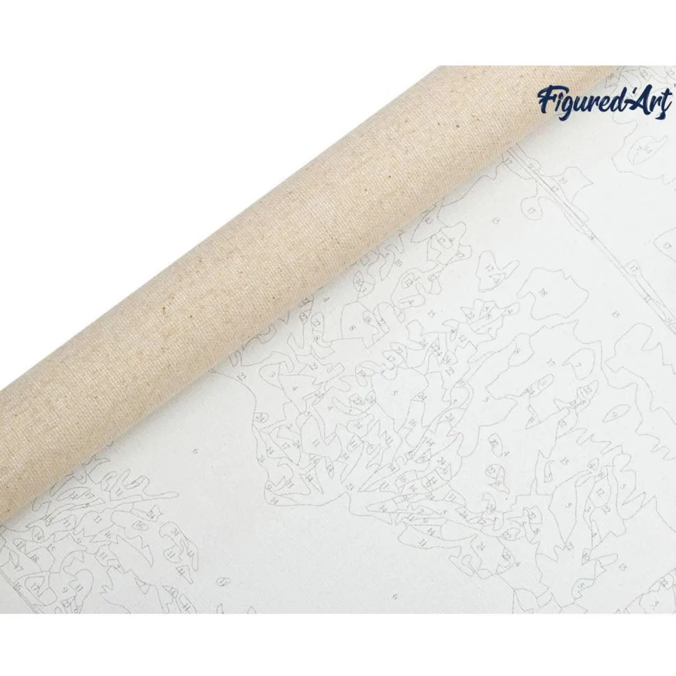 Peinture au numéro : Zèbres de dos - sans châssis en bois - Figured'Art