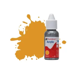 Peinture N°54 Jaune Laiton Métallique : Acrylique : 14 ml - Humbrol