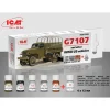 Peintures acryliques pour Véhicules US WWII - 6 x 12 ml - ICM
