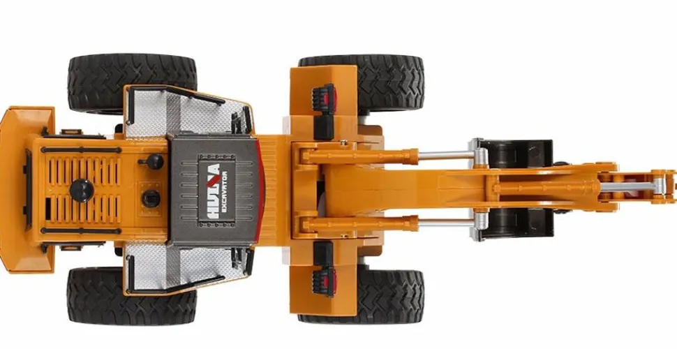 Pelleteuse sur roues 1/18 RTR 2.4Ghz avec godet métal - Hui Na Toys