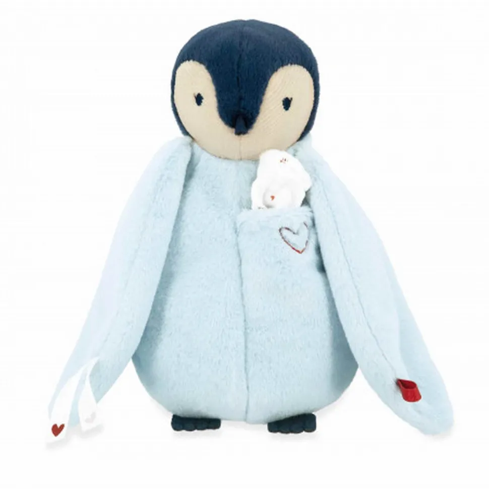 PELUCHE A BISOUS MANCHOT BLEU - Kaloo