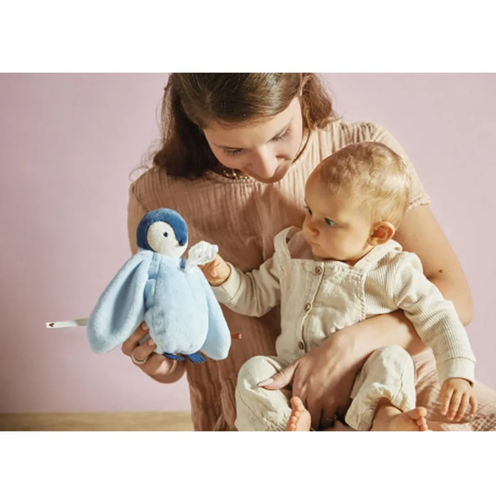 PELUCHE A BISOUS MANCHOT BLEU - Kaloo