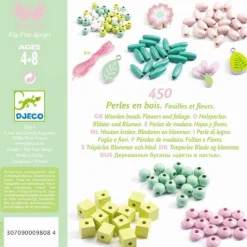 Perles bois : Feuilles et fleurs - Djeco
