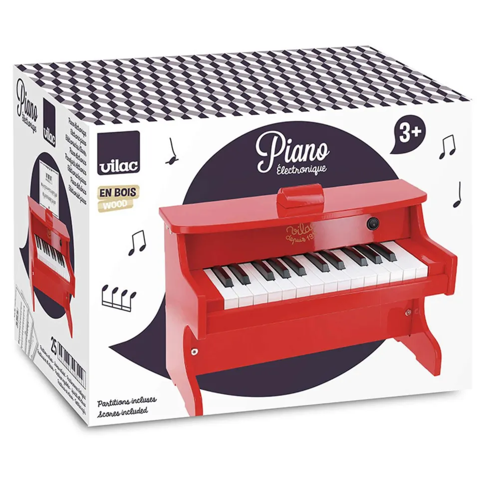 Piano électronique en bois - Rouge - Vilac