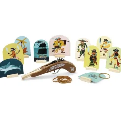 Pistolet à élastiques pirates et cibles - Vilac