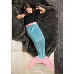 Plaid Sirène rose et bleu - RueDeLaFete