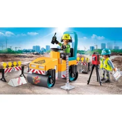 Playmobil 71751 : Ouvriers avec rouleau compresseur et signalisation - Playmobil