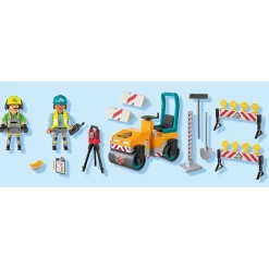 Playmobil 71751 : Ouvriers avec rouleau compresseur et signalisation - Playmobil