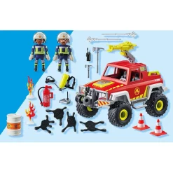 Playmobil 71824 : Véhicule de pompiers avec bidon d'essence enflammé - Playmobil
