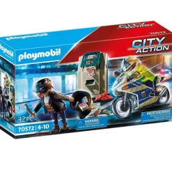 Playmobil 70572 City Action - Les policiers : Police Policier avec moto et voleur - Playmobil