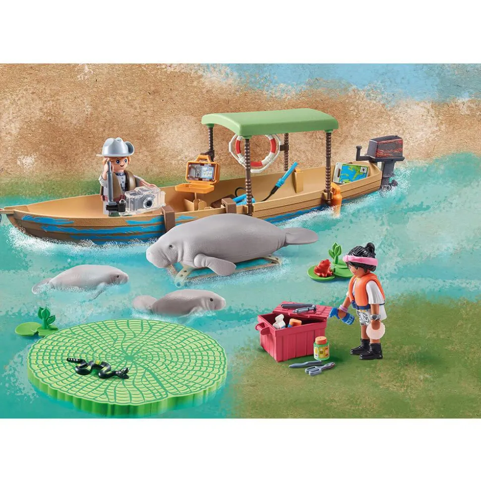 Playmobil 71010 Wiltopia : : Pirogue et lamantins - Playmobil