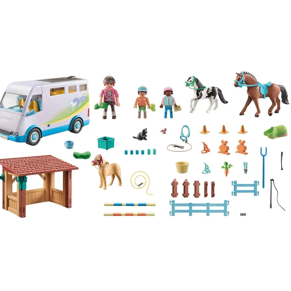Playmobil Horses : Van pour cheval et poneys avec enclos - Playmobil