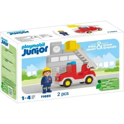 Playmobil Junior : Camion de pompier avec échelle pivotante - Playmobil
