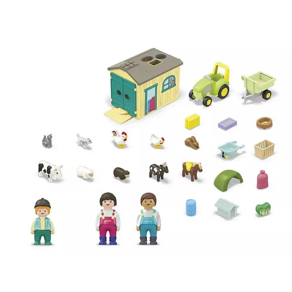 Playmobil Junior : Ferme avec tracteur et animaux - Playmobil