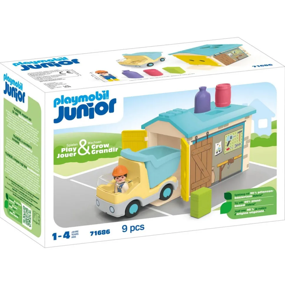 Playmobil Junior : Ouvrier avec camion et garage - Playmobil