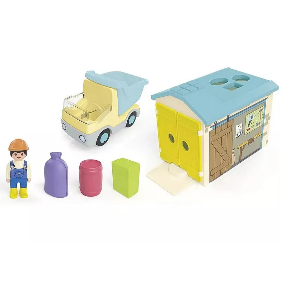 Playmobil Junior : Ouvrier avec camion et garage - Playmobil