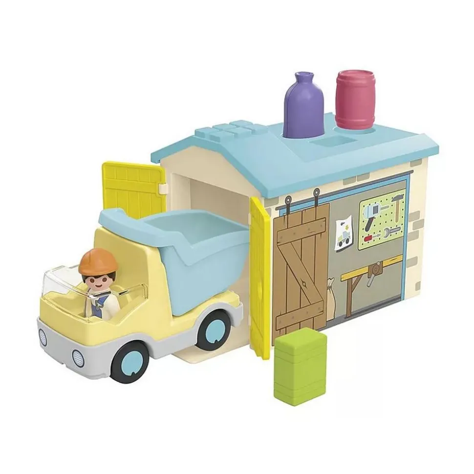 Playmobil Junior : Ouvrier avec camion et garage - Playmobil