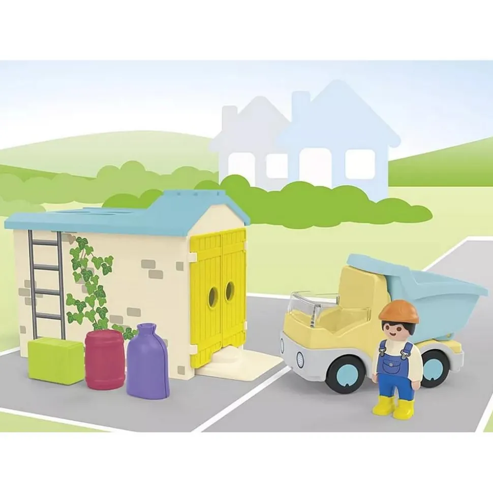 Playmobil Junior : Ouvrier avec camion et garage - Playmobil