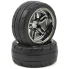 Pneus + Jantes Arriere Chromees Noir 1,9 (2) - Traxxas - Traxxas