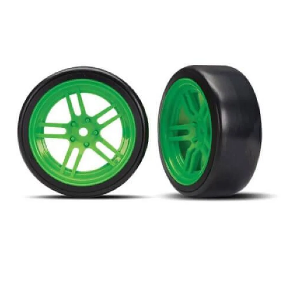 Pneus + Jantes Avant Vert 1,9 Drift (2) - Traxxas - Traxxas