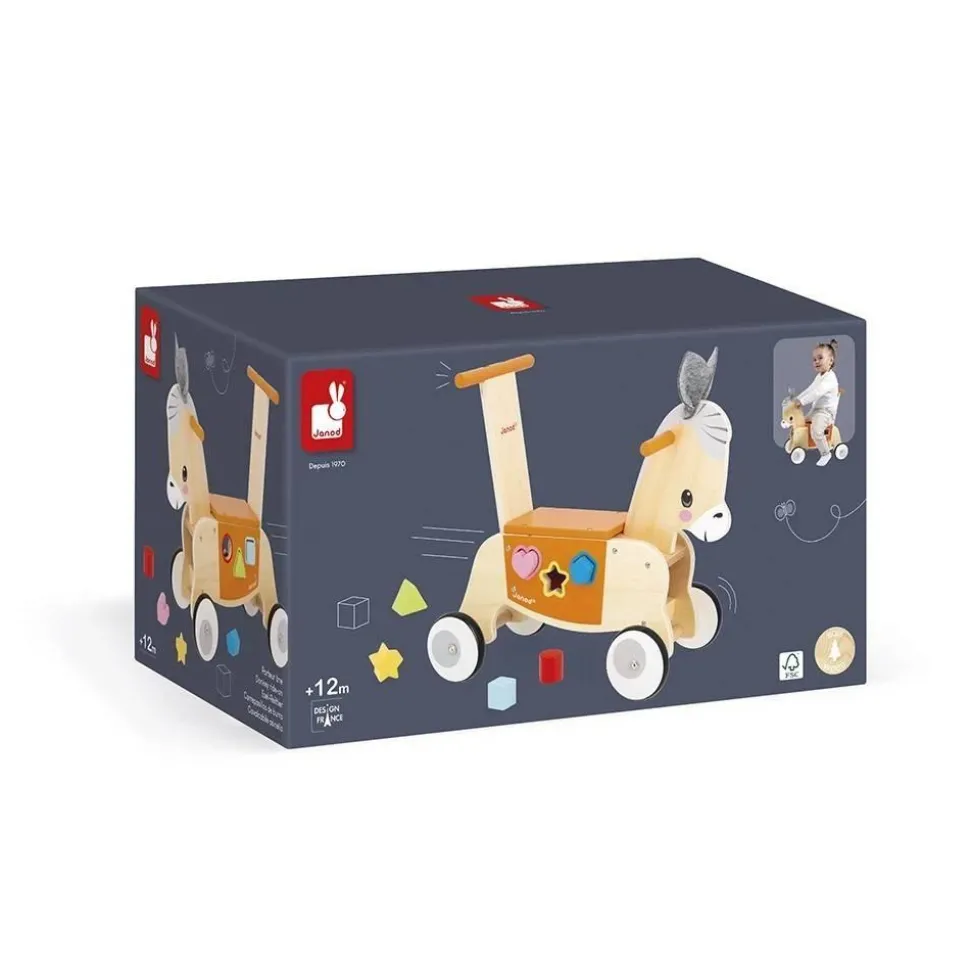 PORTEUR ANE EN BOIS - Janod