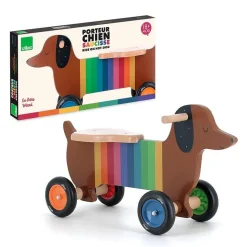 Porteur en bois : Chien multicolore - Vilac