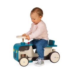 Porteur tracteur en bois : Bleu - Janod