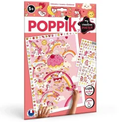 Poster créatif + 150 stickers : LICORNES - Poppik