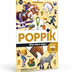 Poster pédagogique + 49 stickers : LES CHEVAUX - Poppik