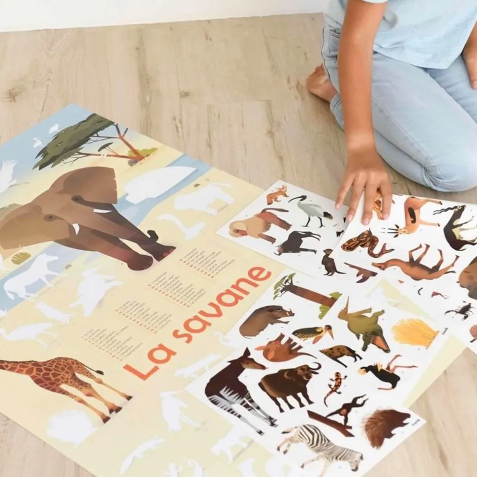 Poster pédagogique : savane - Poppik