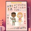 Poster pédagogique et stickers : Le corps humain - Poppik