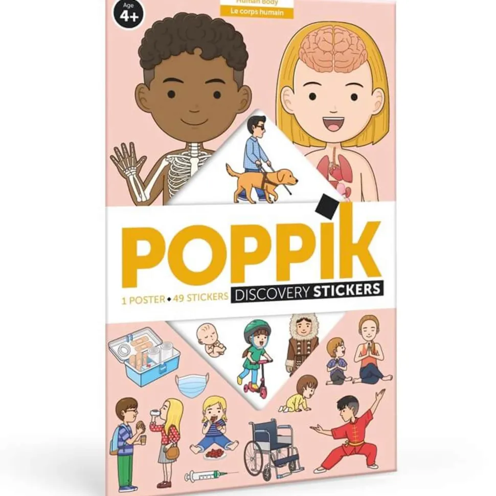 Poster pédagogique et stickers : Le corps humain - Poppik