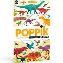 Poster pédagogique et stickers : Dinosaures - Poppik