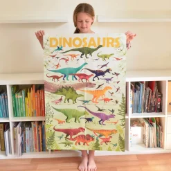 Poster pédagogique et stickers : Dinosaures - Poppik