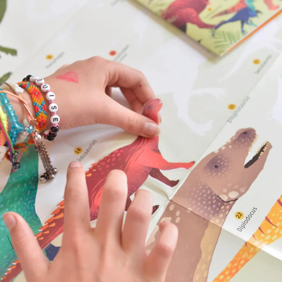 Poster pédagogique et stickers : Dinosaures - Poppik