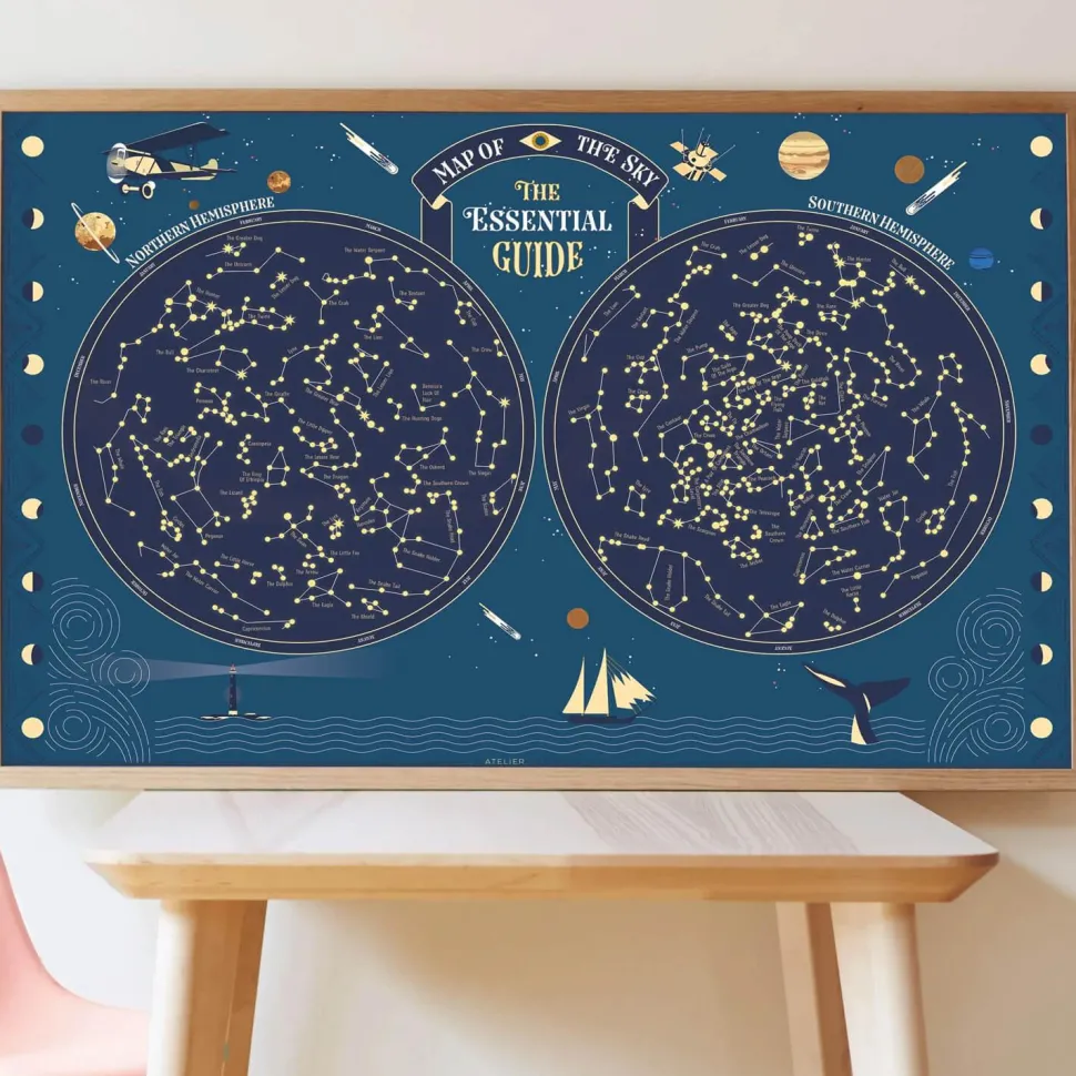 Poster pédagogique et stickers : Étoiles phosphorscentes - Poppik
