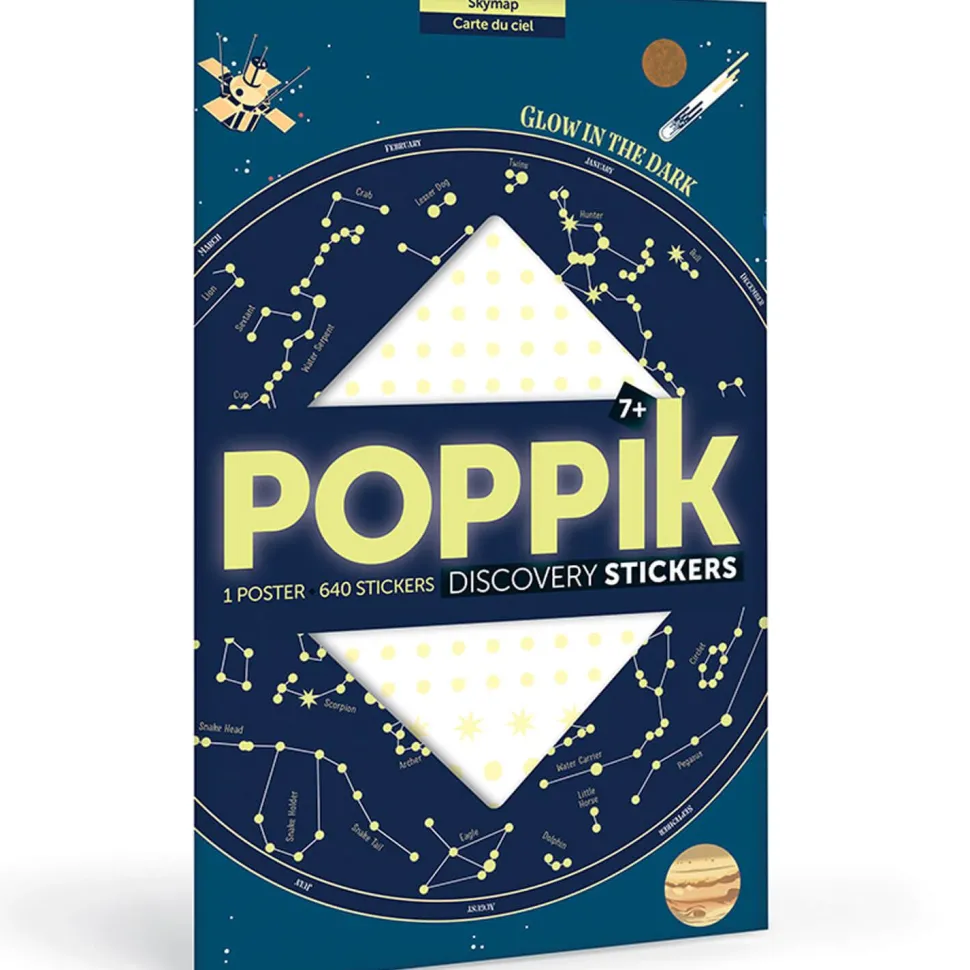 Poster pédagogique et stickers : Étoiles phosphorscentes - Poppik