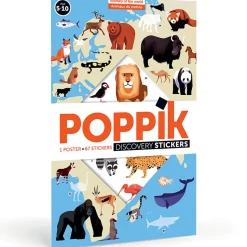 Poster pédagogique et stickers : Animaux du monde - Poppik