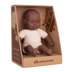 Poupée Bébé Africain avec corps en tissu 32cm - Miniland