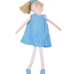 Poupée en Robe 30 cm - Coton Bio Bleu Ciel - Trousselier
