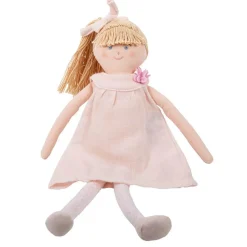 Poupée en Robe 30Cm - Coton Bio Rose Poudré - Trousselier