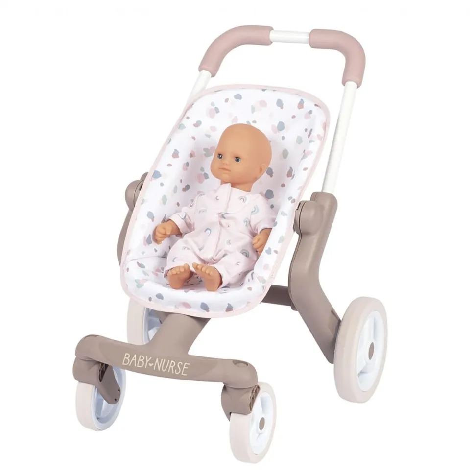 Poussette pour poupée jusqu'à 42 cm : Pop Baby Nurse - Smoby