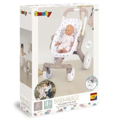 Poussette pour poupée jusqu'à 42 cm : Pop Baby Nurse - Smoby